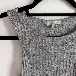 A comfy stretchy grey crop top from Charlotte Russe.